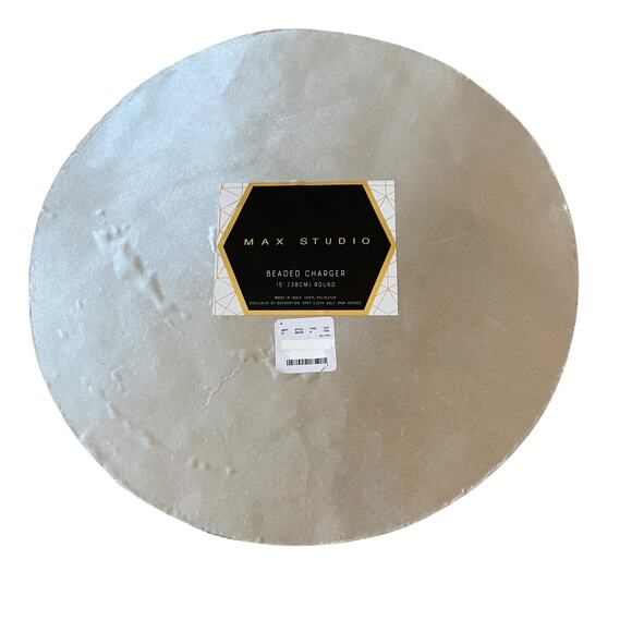 Max Studio Pink & White Candy Stripe Beaded Placemats 15in Set of 2 Holiday New - Picture 15 of 15